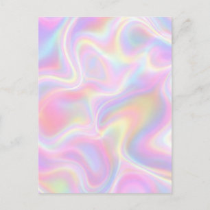 Cartão Postal Design Girly Vibrante Pastel Holográfico em Espira