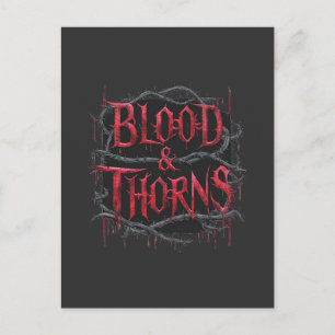 Cartão Postal Design Gótico de Sangue e Cornos - Escuro e Edgado