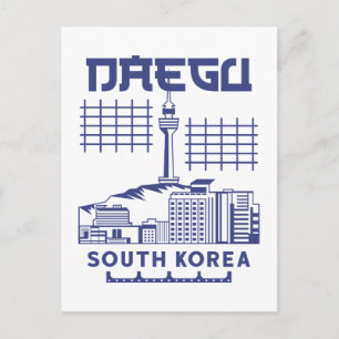 Cartão Postal Design Gráfico da Moderna Silhueta de Daegu Coreia