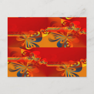 Cartão Postal Design gráfico sem costura - laranja vermelha I