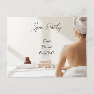 Cartão Postal Design Minimalista de Bem-Estar para Festa de Spa