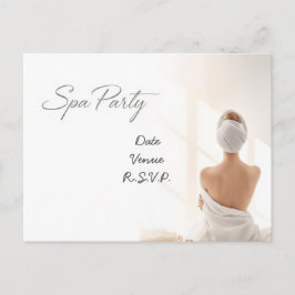 Cartão Postal Design Minimalista para Festa de Spa