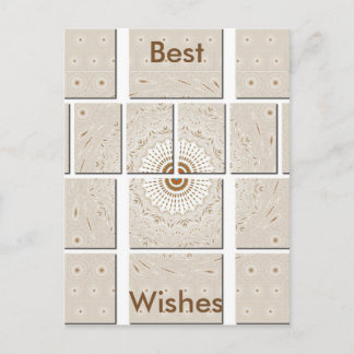 Cartão Postal Design minúsculo neutro de bege geométrico