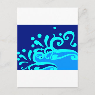 Cartão Postal Design moderno da onda azul