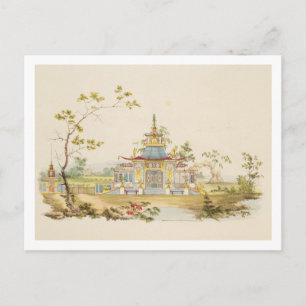 Cartão Postal Design para um Templo Chinês, c.1810 (caneta e ti