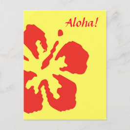 Cartão Postal Design Personalizado da Flor Red Hibiscus