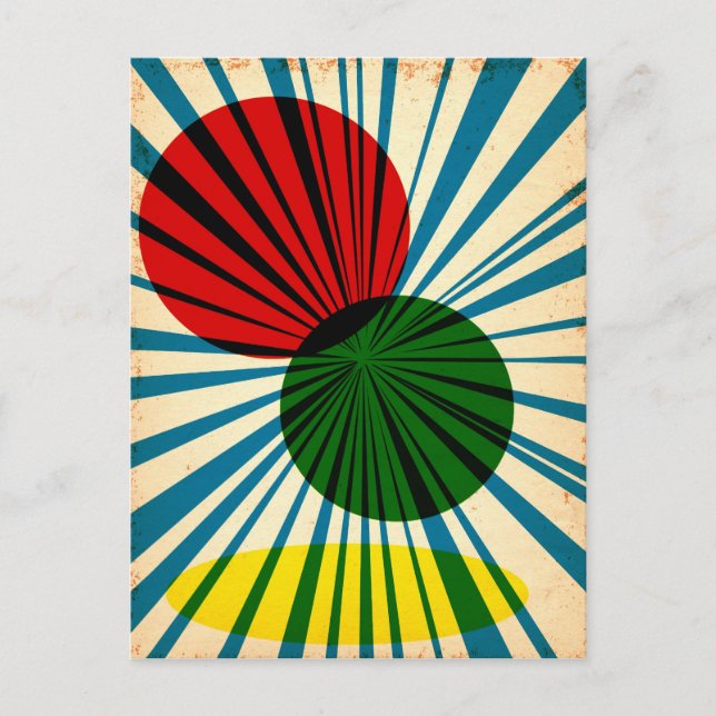 Cartão Postal Design poster vintage (Frente)