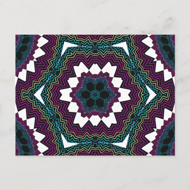 Cartão Postal Design radial psicodélico: (Frente)