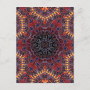 Cartão Postal Design radial psicodélico: