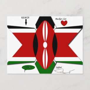 Cartão Postal Design Safari de Sinalizador Queniano