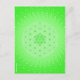 Cartão Postal Design sagrado psicadélico de Chakra do coração