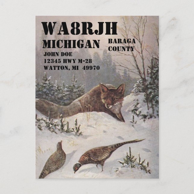 Cartão Postal Design seu próprio operador de rádio HAM QSL Op Wi (Frente)