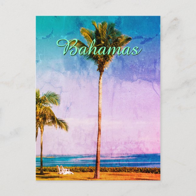 Cartão Postal Design tropical antigo personalizado (Frente)