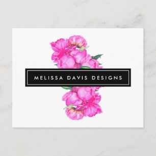 Cartão Postal Designer Floral Bunch Peonies Watercolor