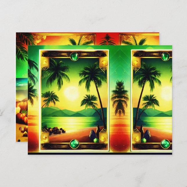 Cartão Postal Designs brilhantes personalizáveis com pedras magn (Frente/Verso)