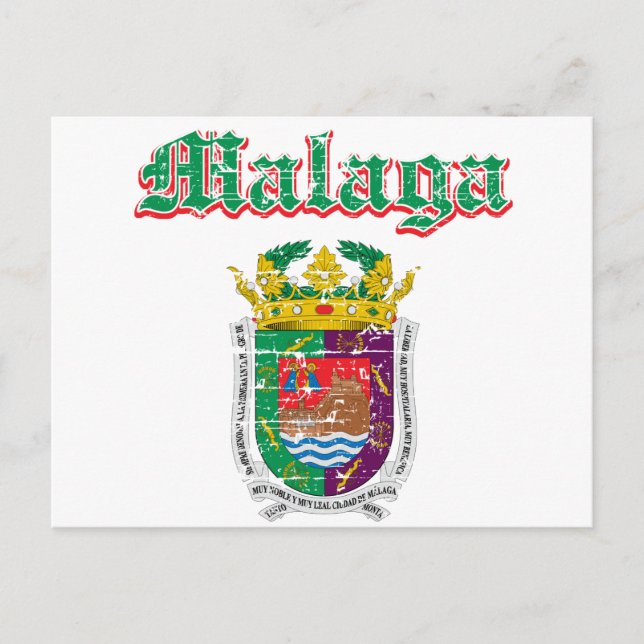 Cartão Postal Designs da Cidade de Málaga (Frente)