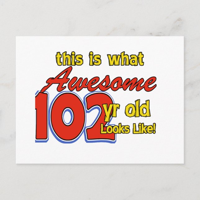 Cartão Postal designs de 102 anos (Frente)