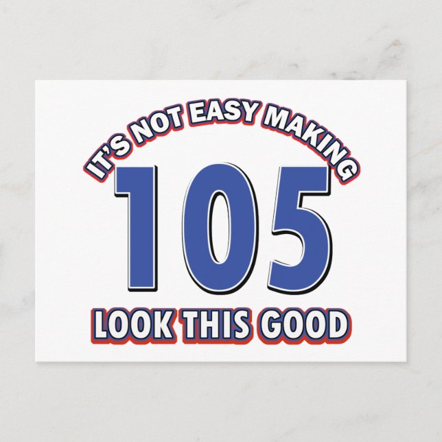Cartão Postal designs de 105 anos (Frente)
