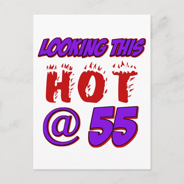 Cartão Postal designs de aniversário de 55 anos (Frente)
