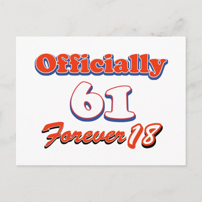 Cartão Postal designs de aniversário de 61 anos (Frente)