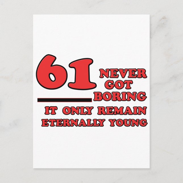 Cartão Postal designs de aniversário de 61 anos (Frente)