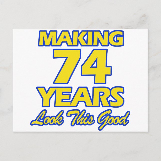 Cartão Postal designs DE ANIVERSÁRIO DE 74 ANOS (Frente)