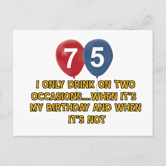 Cartão Postal designs de aniversário de 75 anos (Frente)