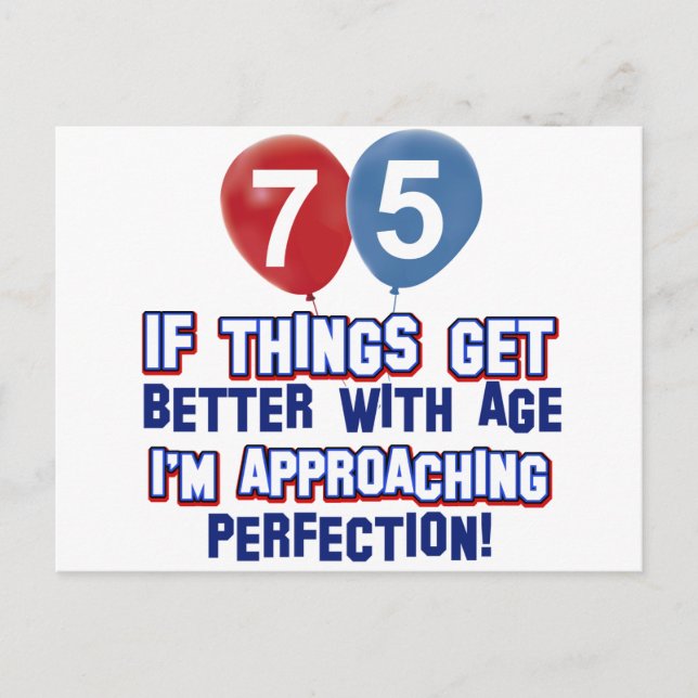 Cartão Postal designs de aniversário de 75 anos (Frente)