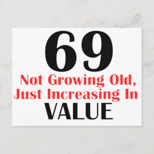 Cartão Postal DESIGNS DE ANIVERSÁRIO legal COM 69 ANOS