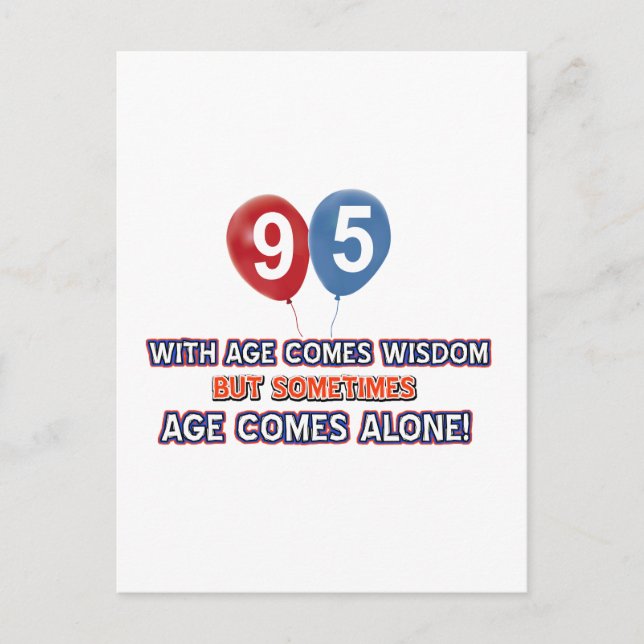 Cartão Postal designs de aniversário sábio de 95 anos (Frente)