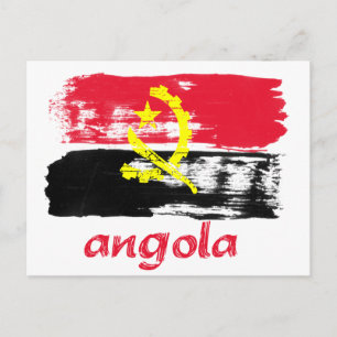Cartão Postal Designs de bandeira angolana de pincel