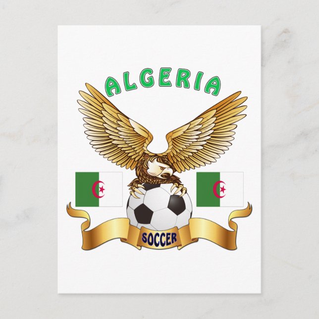 Cartão Postal Designs de futebol da Argélia (Frente)