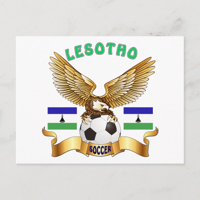 Cartão Postal Designs de futebol do Lesotho (Frente)