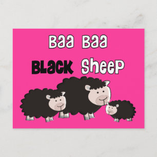 Cartão Postal Designs de Ovelha Negra "Baa Baa Black Sheep"