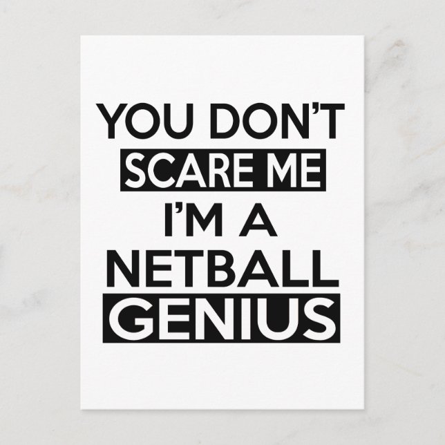 Cartão Postal Designs NETBALL GENIUS (Frente)