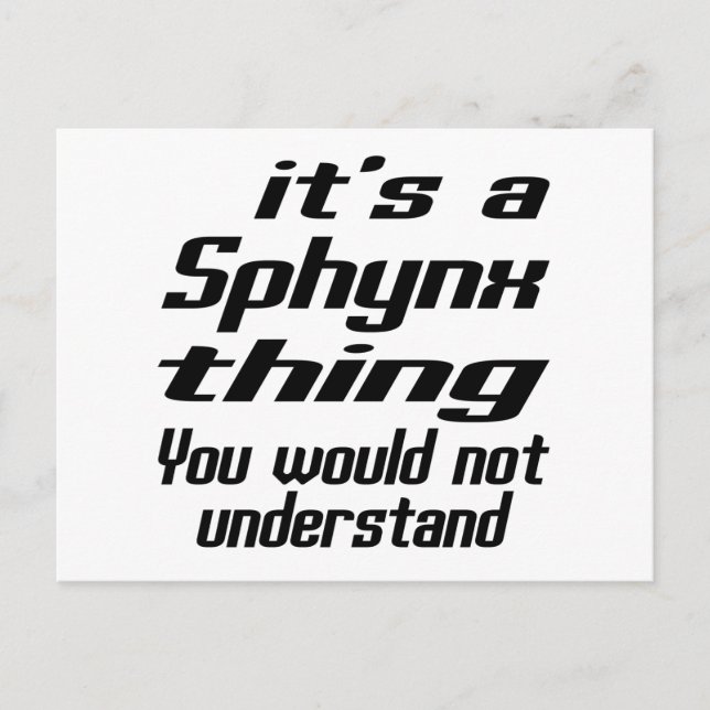Cartão Postal Designs Sphynx Thing (Frente)