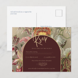 Cartão Postal Deslumbrante Botânica Vintage Floral Bordeaux Casa