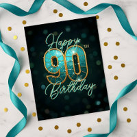 Deslumbrante Marco de 90 Anos de Turquesa Dourado