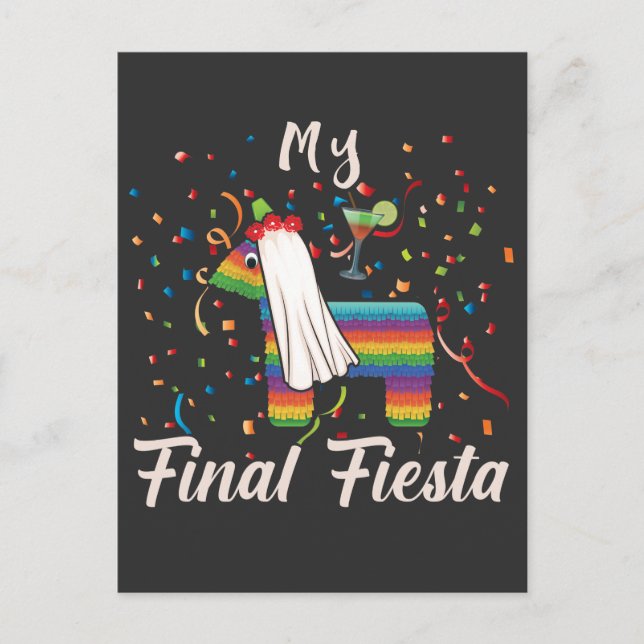 Cartão Postal Despedida de Solteira Hen Night Final Fiesta Pinat (Frente)
