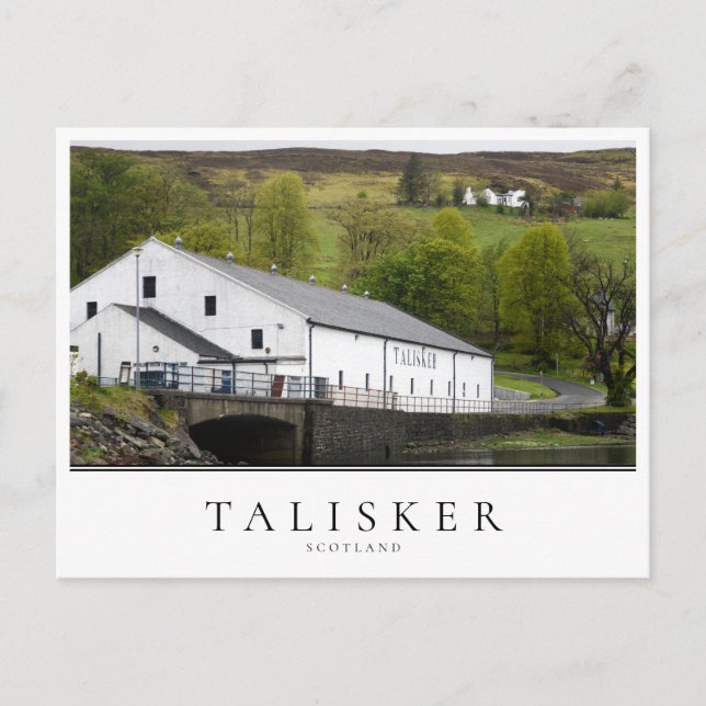 Cartão Postal Destilaria de uísque Talisker em Skye, Escócia (Frente)