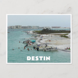Cartão Postal Destin Florida Beach com Boats