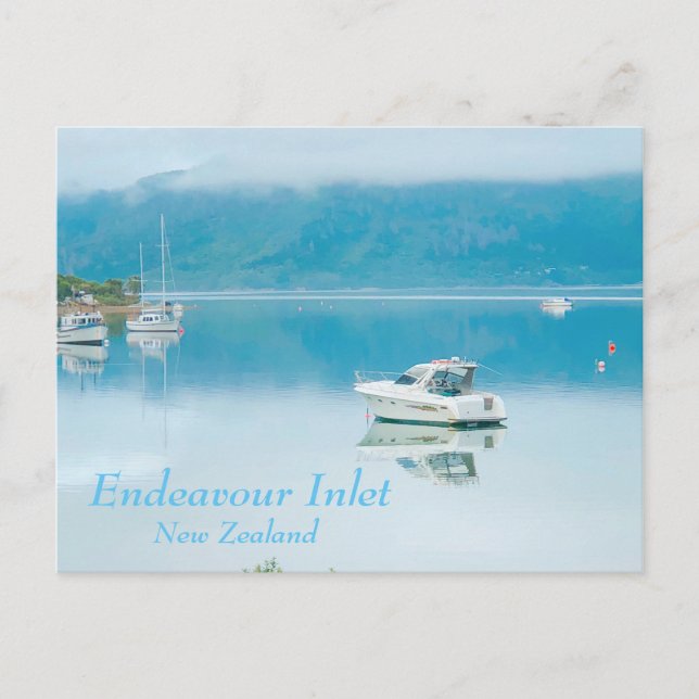 Cartão Postal Destino de Férias de Serenidade viagem. (Frente)