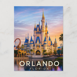 Cartão Postal Destino de Viagem Parque Temático Orlando Flórida
