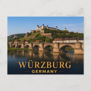 Cartão Postal Destino de Viagem Romântico Wurzburgo Alemanha