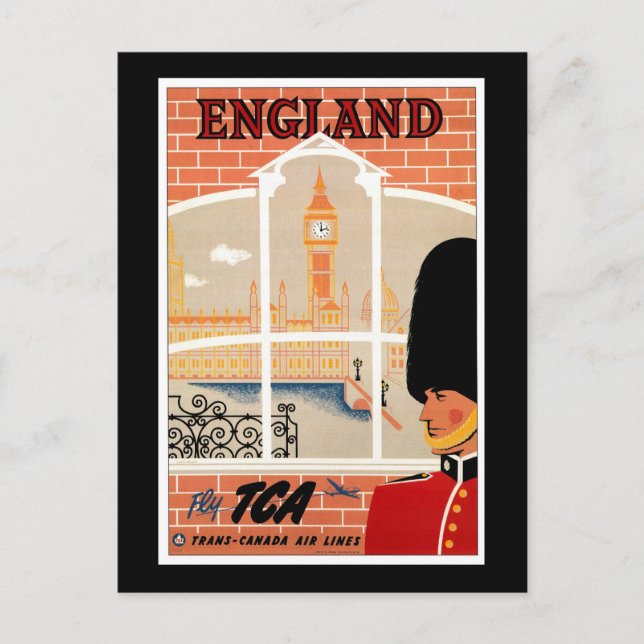Cartão Postal Destino: Poster de viagens de Inglaterra (Frente)