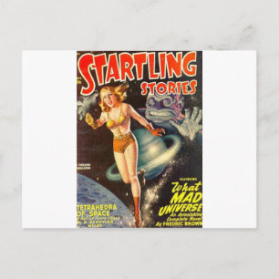 Cartão Postal Destruição de Gráficos Caras Azuis Gigantes