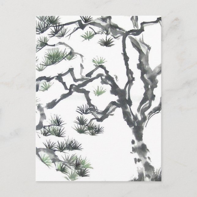 Cartão postal Detalhado da Árvore Pine (Frente)
