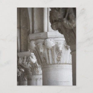 Cartão Postal Detalhe da coluna do Palácio de Cães Veneza Itá