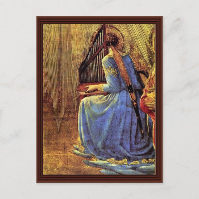 Cartão Postal Detalhe da coroação por Angelico Fra (Frente)