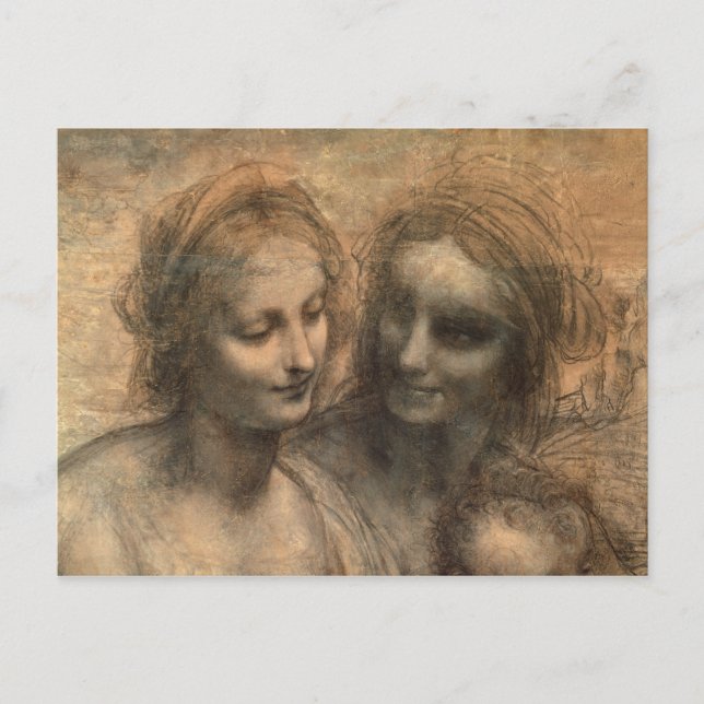 Cartão Postal Detalhe das Cabeças da Virgem e Rua. Anne (Frente)